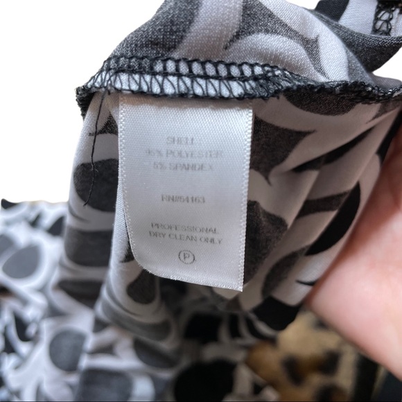 Calvin Klein Black White Geo Print Pleated Tank - Picture 8 of 9